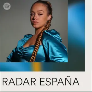 Portada de la lista «Radar España» de Spotify con Lorena Santos, en la captura que publicó Fiesta Music en Instagram (mayo de 2021)