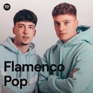 Portada de la lista «Flamenco Pop» de Spotify con Alberto Toral y Pablo Cuesta, en la captura que publicó Fiesta Music en Instagram (febrero de 2023)